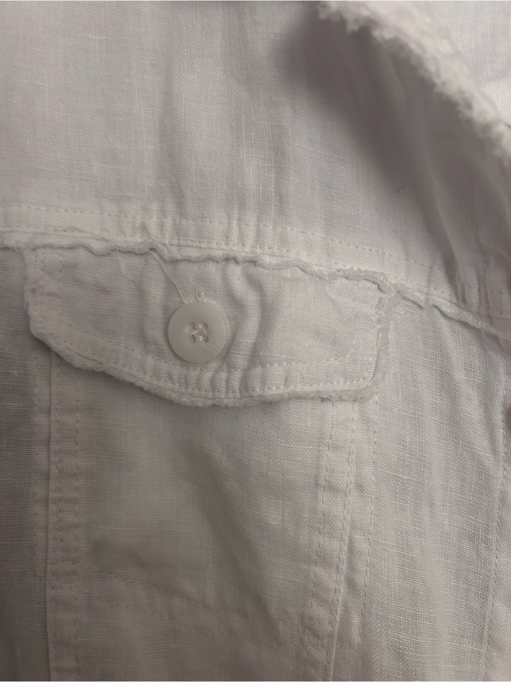 Lulu-B White Linen Button-Up Jacket with pockets - Picture 7 of 11